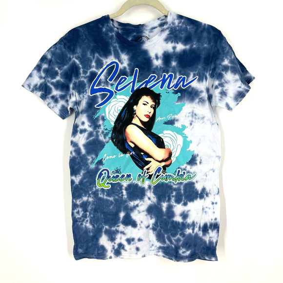 Selena Queen Of Cumbia Portrait Tie Dye T-Shirt Blue Size Large NWOT - Picture 7 of 11
